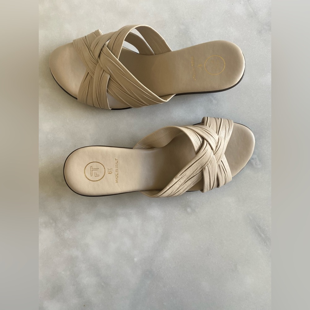 New! FIFTY TOPS Women’s Dressy Formal Wedge Sandal Peep Toe Heel 6.5 - Picture 4 of 7